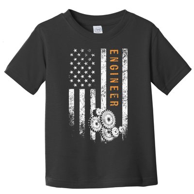 Engineer American Flag Design Engineering Toddler T-Shirt