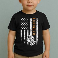 Engineer American Flag Design Engineering Toddler T-Shirt