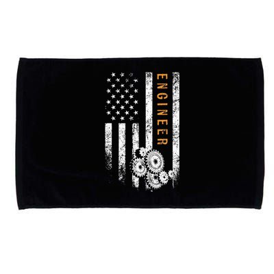 Engineer American Flag Design Engineering Microfiber Hand Towel