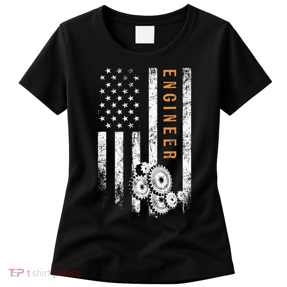 Engineer American Flag Design Engineering Womens T-Shirt