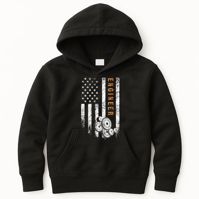 Engineer American Flag Design Engineering Kids Hoodie