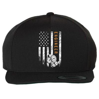 Engineer American Flag Design Engineering Wool Snapback Cap