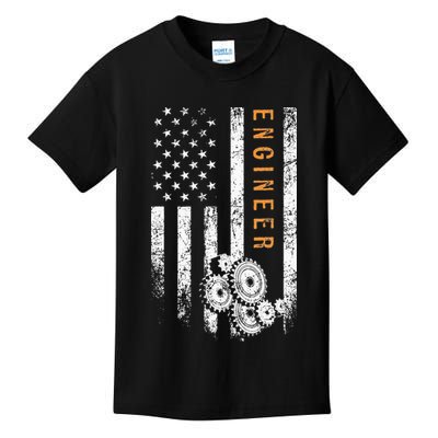 Engineer American Flag Design Engineering Kids T-Shirt