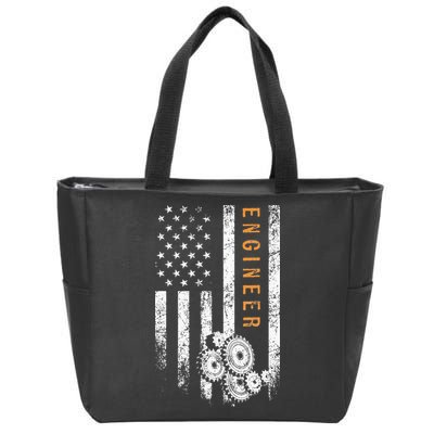 Engineer American Flag Design Engineering Zip Tote Bag