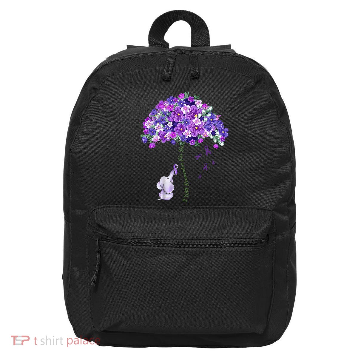 Elephant Alzheimers Flower Family Support 16 in Basic Backpack