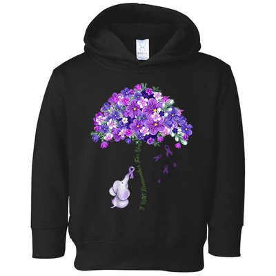 Elephant Alzheimers Flower Family Support Toddler Hoodie