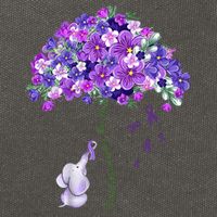 Elephant Alzheimers Flower Family Support Cotton Canvas Backpack