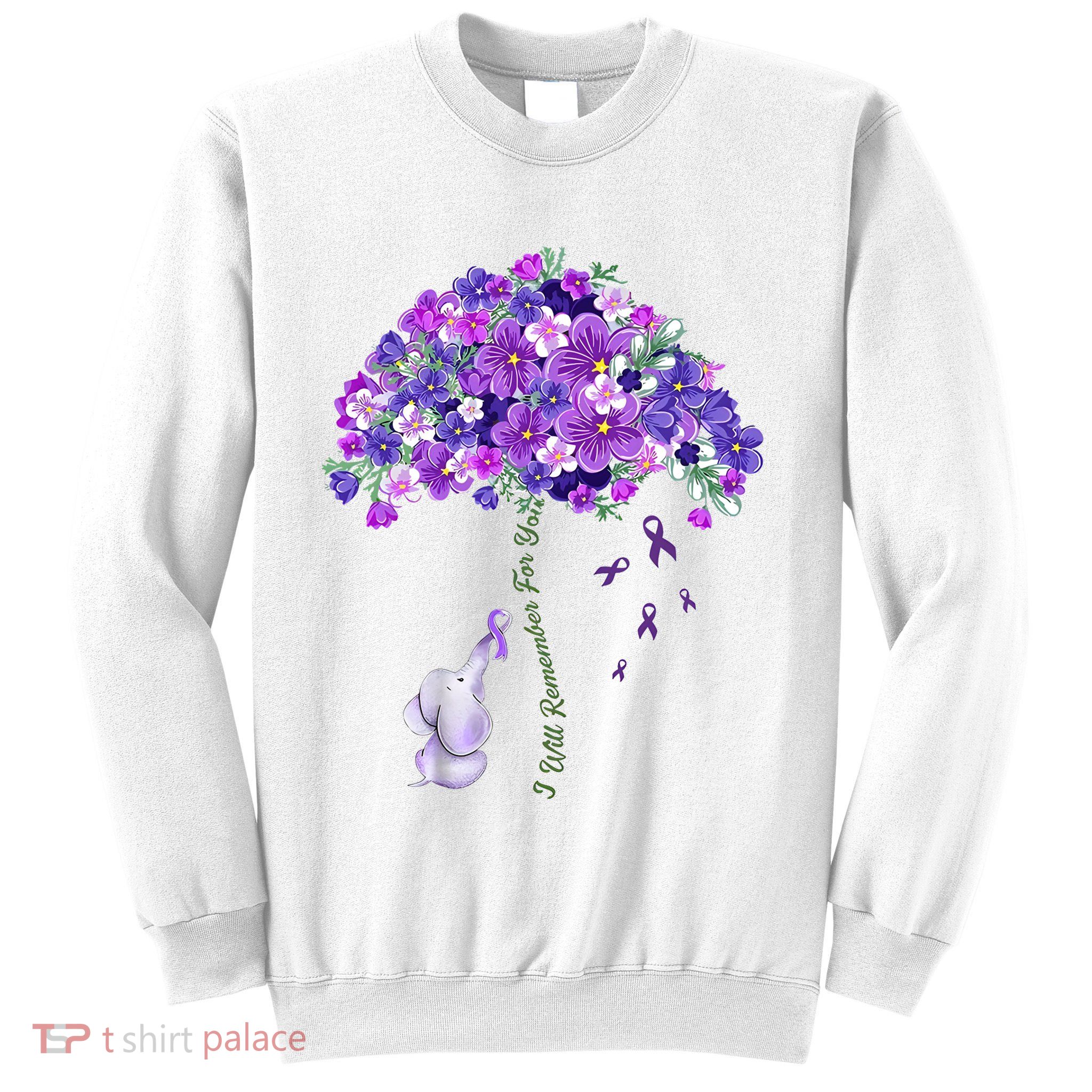 Elephant Alzheimers Flower Family Support Sweatshirt