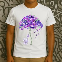 Elephant Alzheimers Flower Family Support T-Shirt