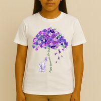 Elephant Alzheimers Flower Family Support T-Shirt