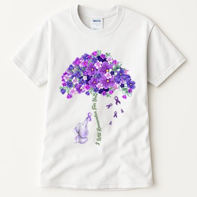 Elephant Alzheimers Flower Family Support Tall T-Shirt