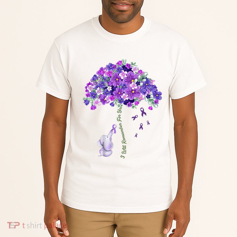 Elephant Alzheimers Flower Family Support Tall T-Shirt