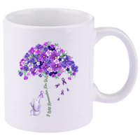 Elephant Alzheimers Flower Family Support 11oz C Handle Ceramic Mug