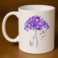 Elephant Alzheimers Flower Family Support 11oz C Handle Ceramic Mug