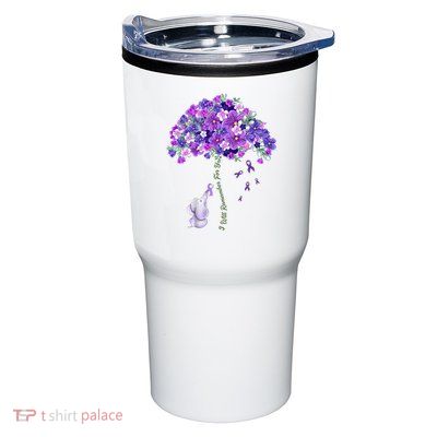 Elephant Alzheimers Flower Family Support Tumbler