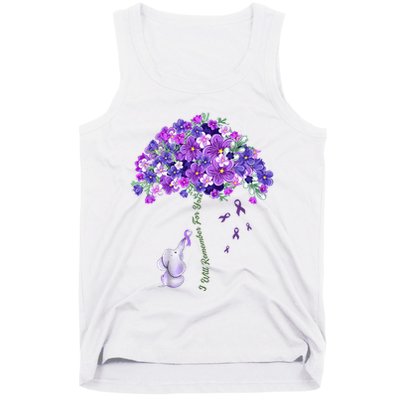 Elephant Alzheimers Flower Family Support Tank Top