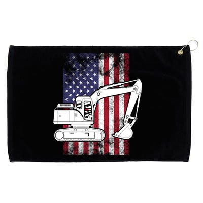 Excavator American Flag Usa Patriotic Cool Heavy Equipt Cool Gift Grommeted Golf Towel