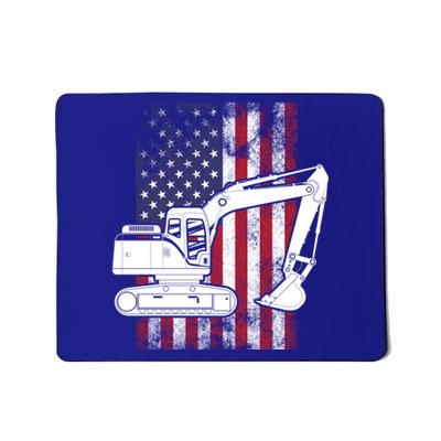 Excavator American Flag Usa Patriotic Cool Heavy Equipt Cool Gift Mousepad