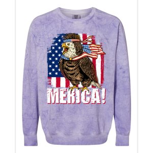 Eagle American Flag Usa Flag Mullet Eagle 4th Of July Merica Cool Gift Colorblast Crewneck Sweatshirt