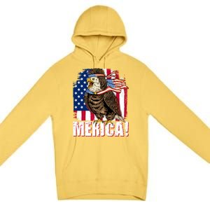 Eagle American Flag Usa Flag Mullet Eagle 4th Of July Merica Cool Gift Premium Pullover Hoodie