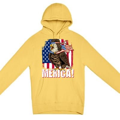 Eagle American Flag Usa Flag Mullet Eagle 4th Of July Merica Cool Gift Premium Pullover Hoodie