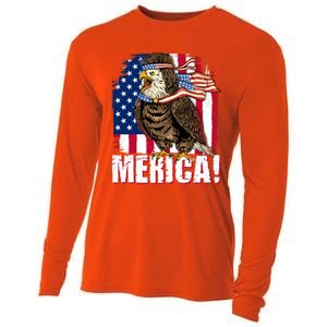 Eagle American Flag Usa Flag Mullet Eagle 4th Of July Merica Cool Gift Cooling Performance Long Sleeve Crew