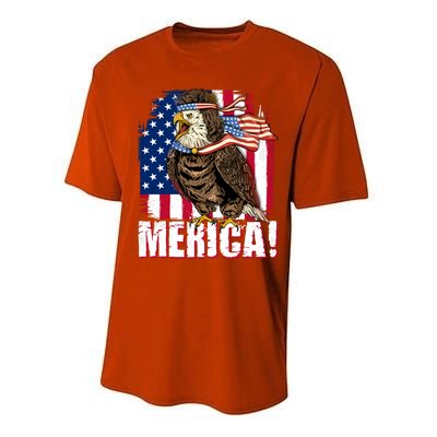 Eagle American Flag Usa Flag Mullet Eagle 4th Of July Merica Cool Gift Performance Sprint T-Shirt