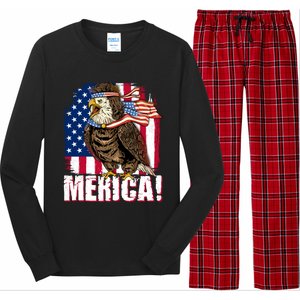 Eagle American Flag Usa Flag Mullet Eagle 4th Of July Merica Cool Gift Long Sleeve Pajama Set