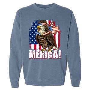 Eagle American Flag Usa Flag Mullet Eagle 4th Of July Merica Cool Gift Garment-Dyed Sweatshirt