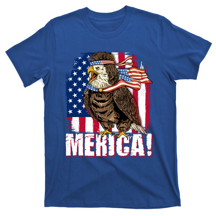 Eagle American Flag Usa Flag Mullet Eagle 4th Of July Merica Cool Gift T-Shirt