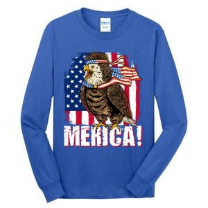 Eagle American Flag Usa Flag Mullet Eagle 4th Of July Merica Cool Gift Tall Long Sleeve T-Shirt