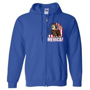 Eagle American Flag Usa Flag Mullet Eagle 4th Of July Merica Cool Gift Full Zip Hoodie