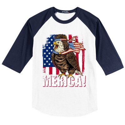 Eagle American Flag Usa Flag Mullet Eagle 4th Of July Merica Cool Gift Baseball Sleeve Shirt