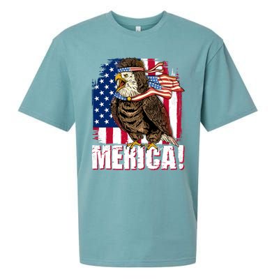 Eagle American Flag Usa Flag Mullet Eagle 4th Of July Merica Cool Gift Sueded Cloud Jersey T-Shirt