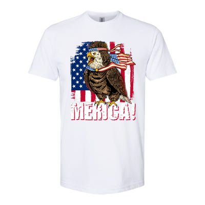 Eagle American Flag Usa Flag Mullet Eagle 4th Of July Merica Cool Gift Softstyle CVC T-Shirt