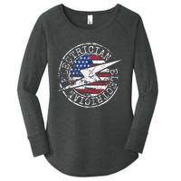 Electrician American Flag Electrical Gift USA Stamp Style Women's Perfect Tri Tunic Long Sleeve Shirt