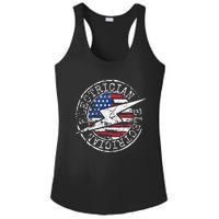 Electrician American Flag Electrical Gift USA Stamp Style Ladies PosiCharge Competitor Racerback Tank