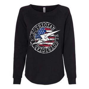 Electrician American Flag Electrical Gift USA Stamp Style Womens California Wash Sweatshirt