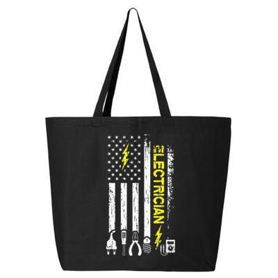 Electrician American Flag Patriotic Electrical 25L Jumbo Tote