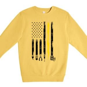 Electrician American Flag USA Premium Crewneck Sweatshirt