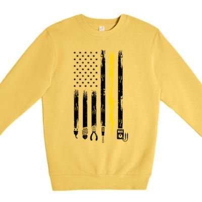 Electrician American Flag USA Premium Crewneck Sweatshirt