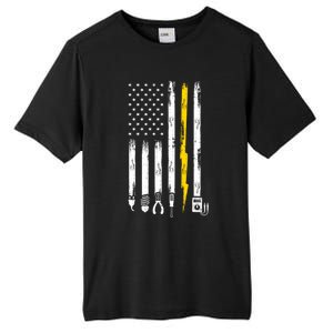 Electrician American Flag USA Tall Fusion ChromaSoft Performance T-Shirt