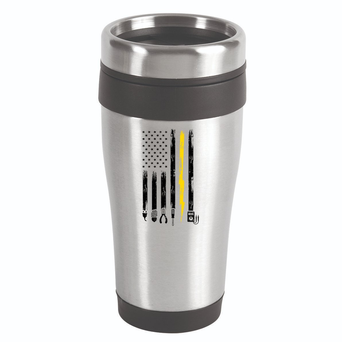 Electrician American Flag USA 16oz Travel Tumbler
