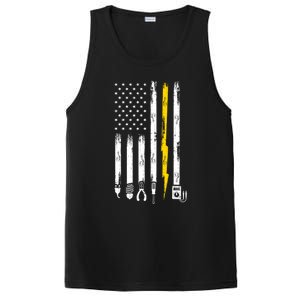 Electrician American Flag USA PosiCharge Competitor Tank