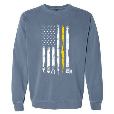 Electrician American Flag USA Garment-Dyed Sweatshirt