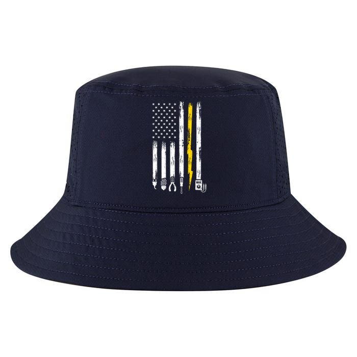 Electrician American Flag USA Cool Comfort Performance Bucket Hat