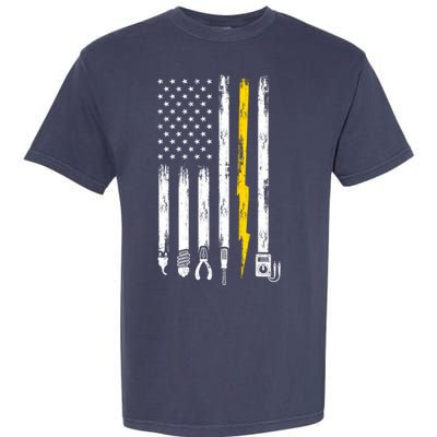 Electrician American Flag USA Garment-Dyed Heavyweight T-Shirt