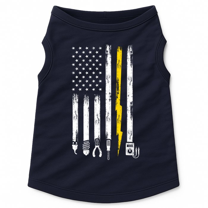 Electrician American Flag USA Doggie Tank