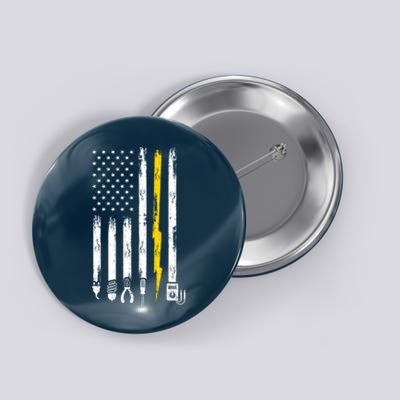 Electrician American Flag USA Button