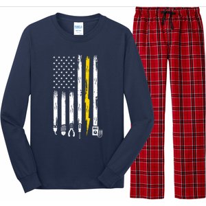 Electrician American Flag USA Long Sleeve Pajama Set